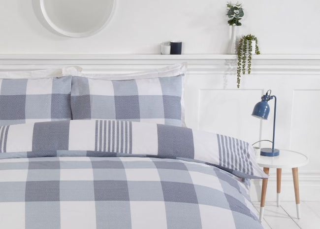 chambray duvet set blue